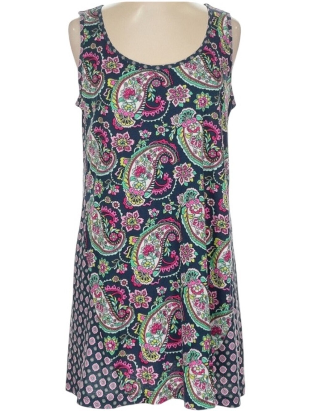VERA BRADLEY x UNIQLO Lilli Bell Paisley A-Line Floral Tunic Tank Top Dress Sz M